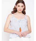 Blue Mirror Stylized Tassel Top