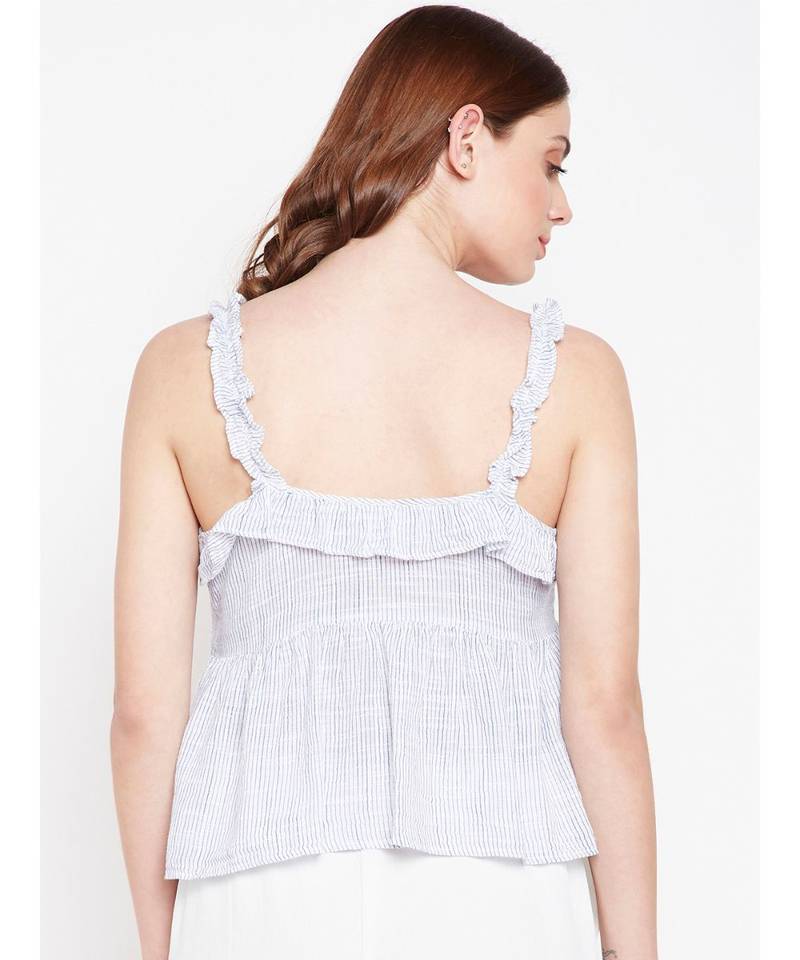 Blue Mirror Stylized Tassel Top