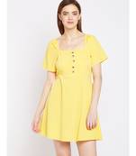 Sunshine Passion Velvet Button Dress