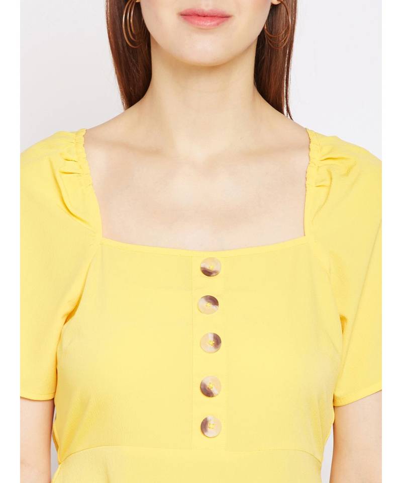 Sunshine Passion Velvet Button Dress