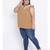 Camel Seventies Embro Plus Size Top