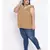 Camel Seventies Embro Plus Size Top