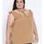Camel Seventies Embro Plus Size Top