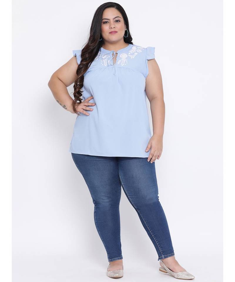 Sky Shamira Embro Plus Size Top
