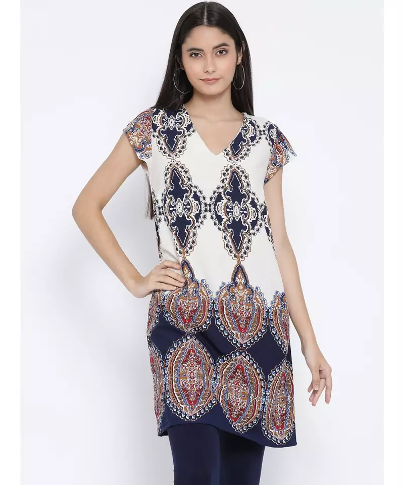 Modern Scarf Graphic Tunic