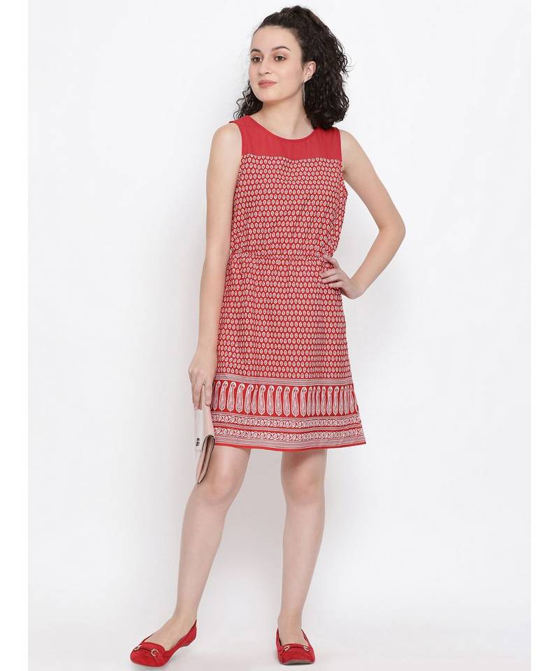 Abstract Sunset Sheer Dress