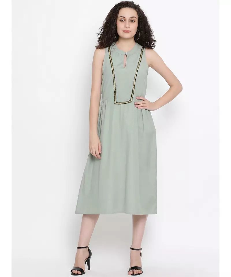 Grey Lambarda Opulent A Line Dress