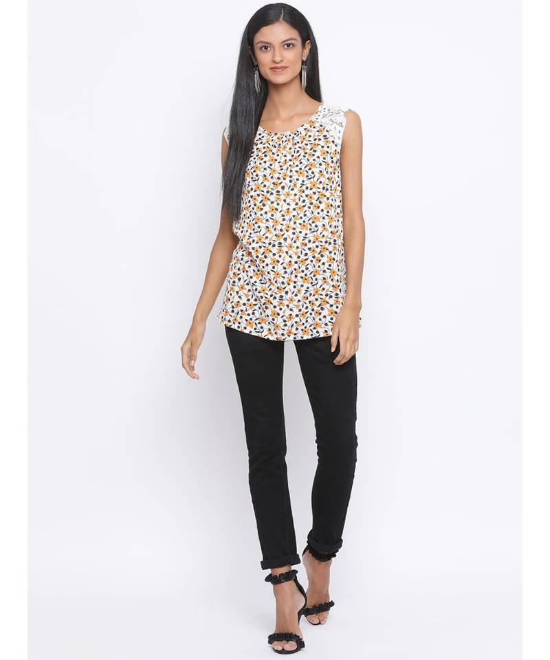 Polka Novelty Lace Details Women Top