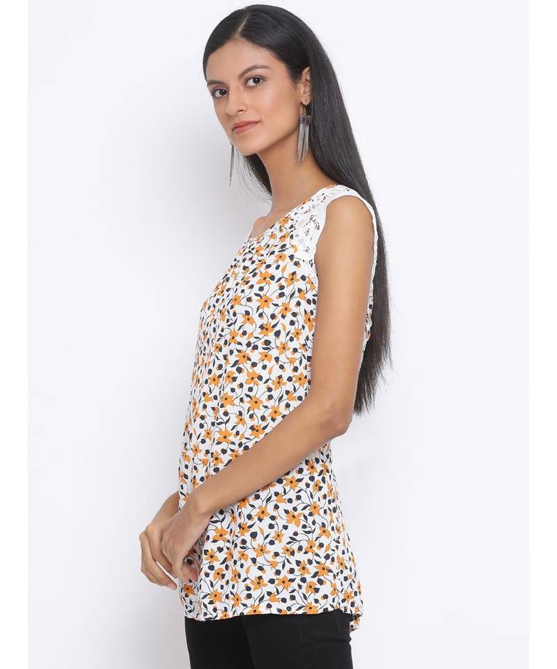 Polka Novelty Lace Details Women Top