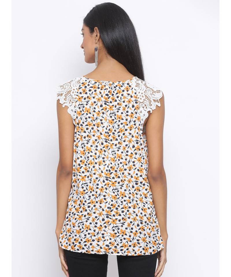 Polka Novelty Lace Details Women Top