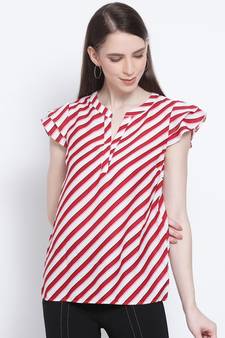 Stripe Fluid Women Top