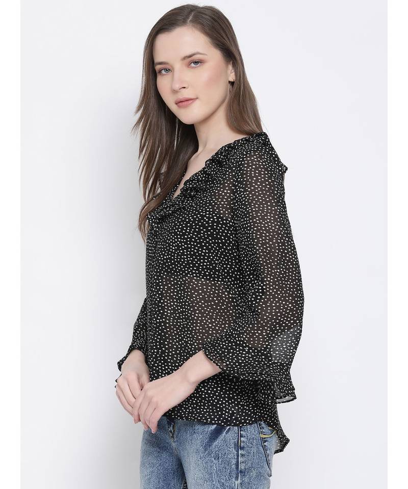Polka Frill Stop Women Top