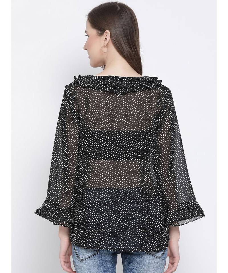 Polka Frill Stop Women Top