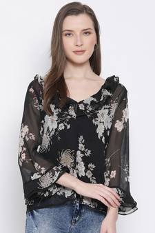 Floral Candid Frill Women Top