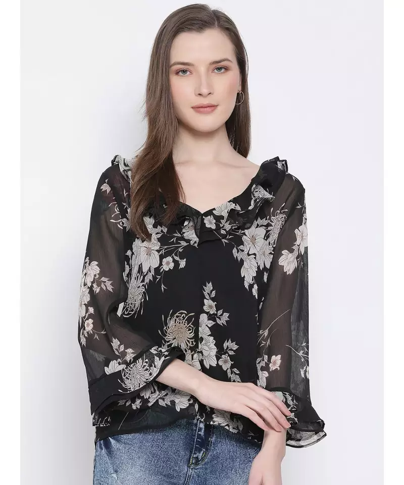 Floral Candid Frill Women Top
