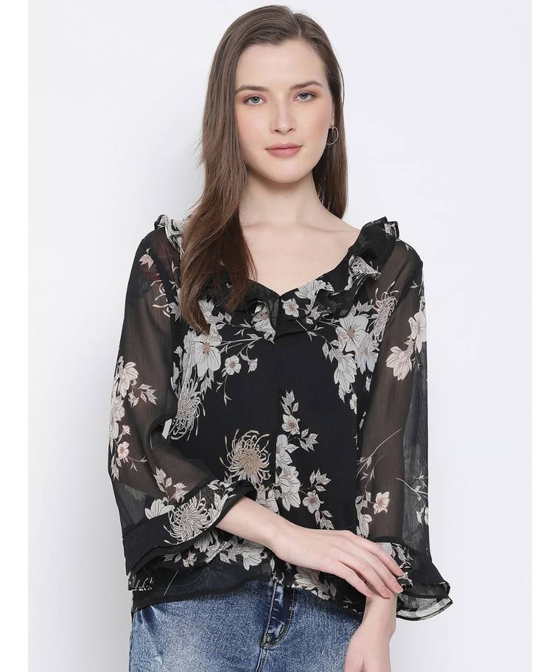 Floral Candid Frill Women Top