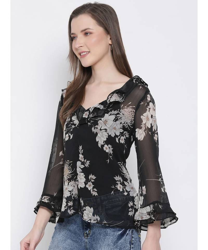 Floral Candid Frill Women Top
