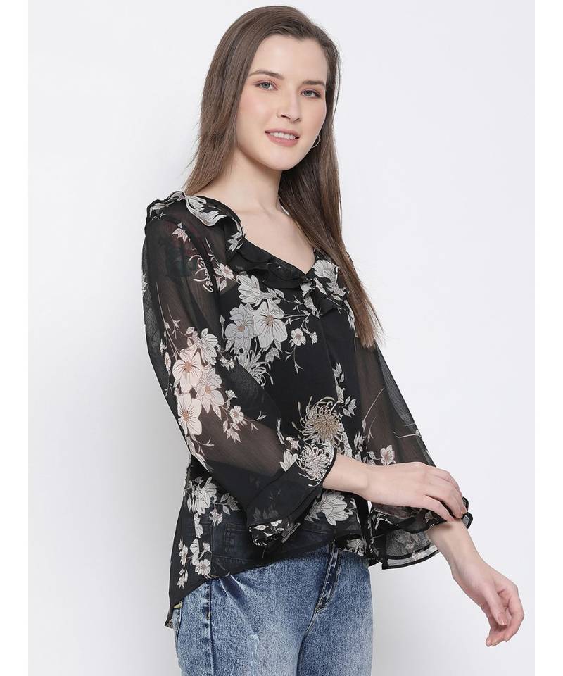 Floral Candid Frill Women Top