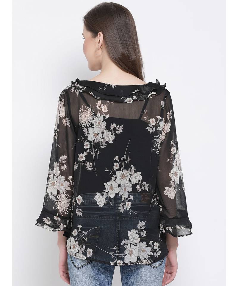 Floral Candid Frill Women Top