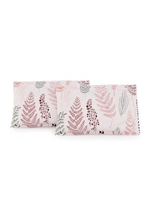 100% Cotton 144 TC Floral Extra Large Bed Sheet with 2 Pillow Covers  Pink Off White 5