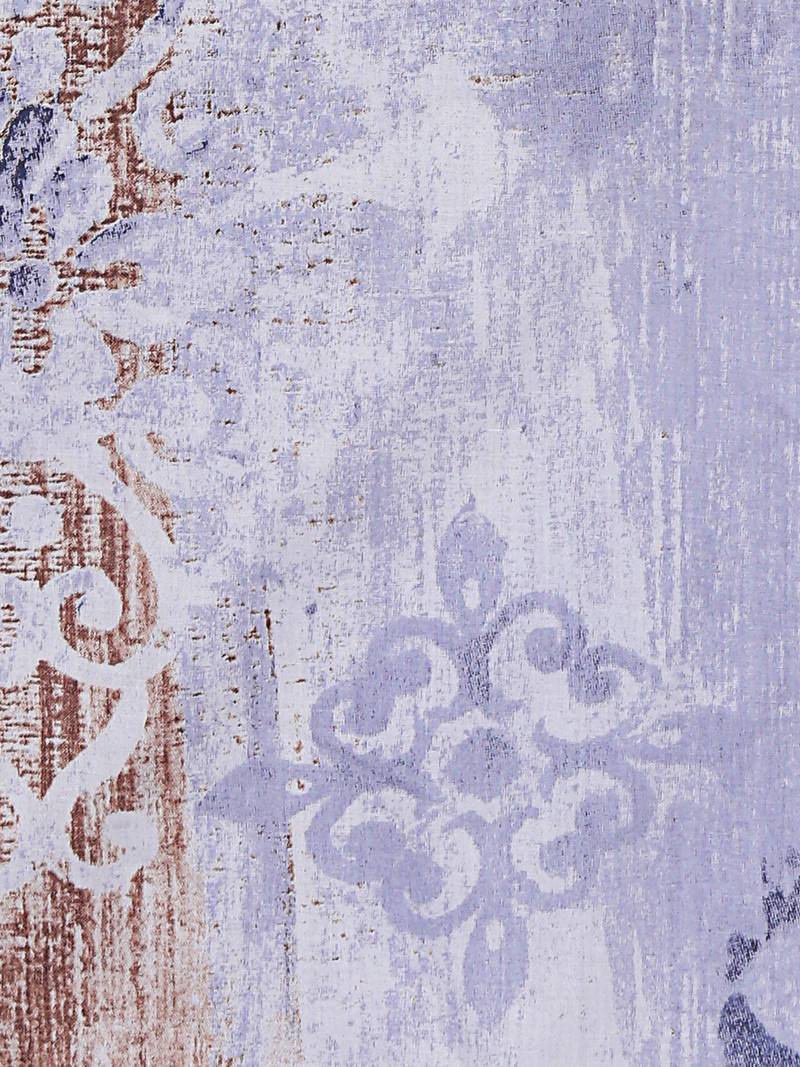 100% Cotton 144 TC Printed Single Bed Sheet with 1 Pillow Cover  Blue Pink