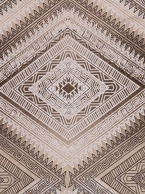 Premium 100% Cotton 200 TC Geometric Single Bed Sheet with 1 Pillow Cover  Off White Brown 4