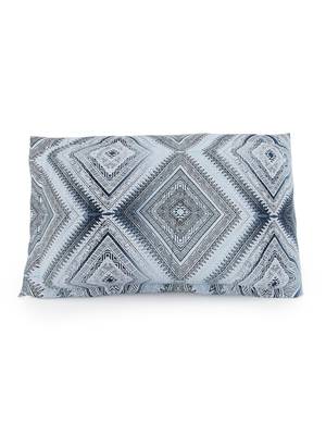 Premium 100% Cotton 200 TC Geometric Single Bed Sheet with 1 Pillow Cover  Blue Off White 4