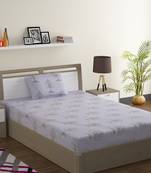 Premium 100% Cotton 200 TC Floral Single Bed Sheet with 1 Pillow Cover  Beige Off White