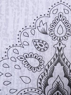 Premium 100% Cotton 200 TC Floral Single Bed Sheet with 1 Pillow Cover  Beige Off White 4