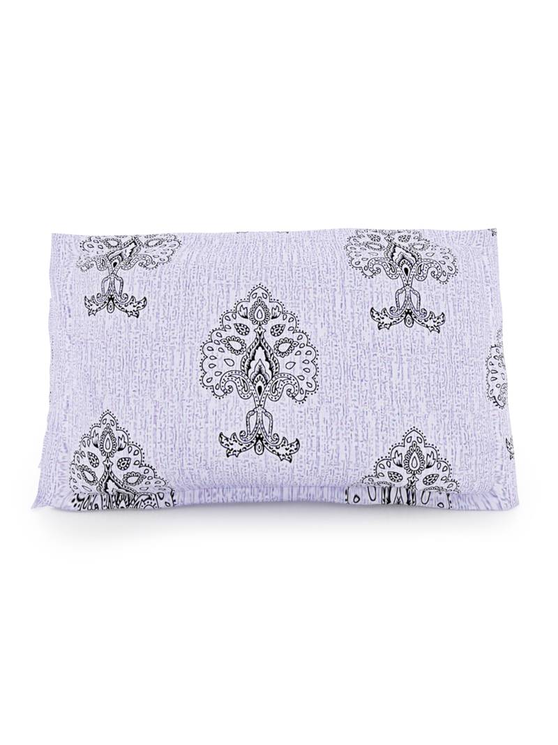 Premium 100% Cotton 200 TC Floral Single Bed Sheet with 1 Pillow Cover  Beige Off White