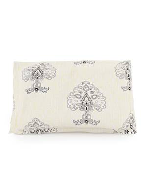 Premium 100% Cotton 200 TC Floral Single Bed Sheet with 1 Pillow Cover  Off White Grey 5