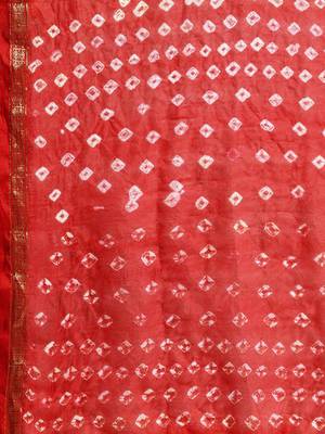 Multicolor printed art silk saree with blouse 4
