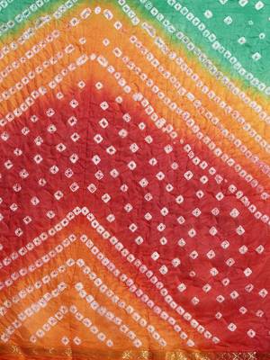 Geroo Jaipur Hand dyed Bandhani  saree with blouse 3