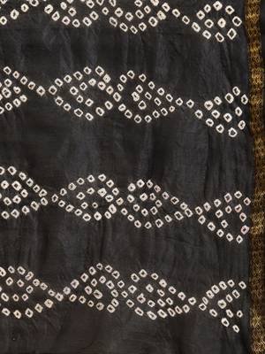   Black printed art silk saree with blouse 4