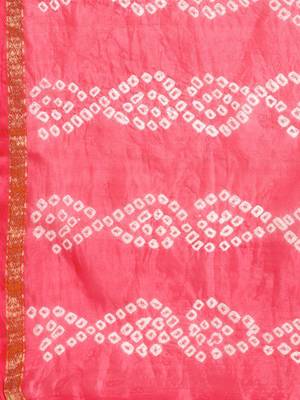 Geroo Jaipur Pink printed art silk saree with blouse 3