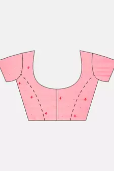 Pink embroidered chiffon saree with blouse