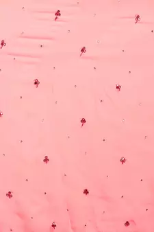 Pink embroidered chiffon saree with blouse