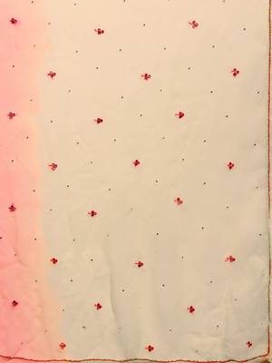 Pink embroidered chiffon saree with blouse 5