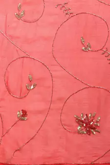 Pink plain chiffon saree with blouse