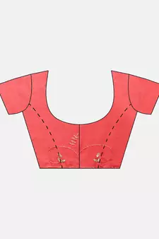 Pink plain chiffon saree with blouse