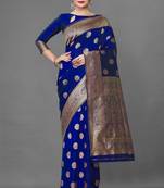 Dark Green Color Goergeous  Banarasi Saree with Blouse Piece for Women.