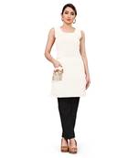 off white Embroidered Pocket Kurti