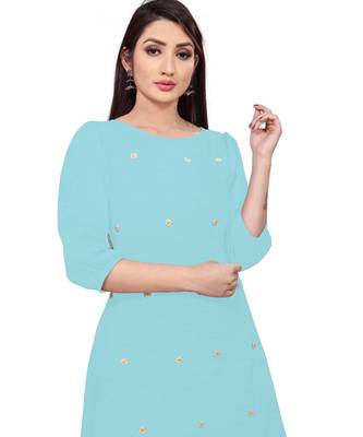 blue Floral Butta cascade kurta 3