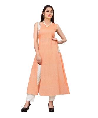 peach Key Hole - layered Kurti 1