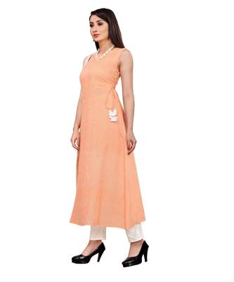 peach Key Hole - layered Kurti 2