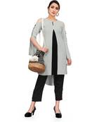 grey Cold Shoulder - centre pleat kurta