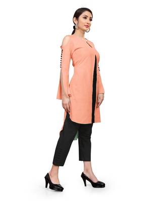 peach Cold Shoulder - centre pleat kurta 2