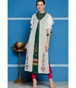 Green printed rayon kurtis