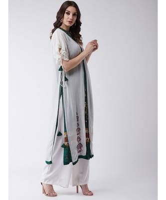 Green printed rayon kurtis 3