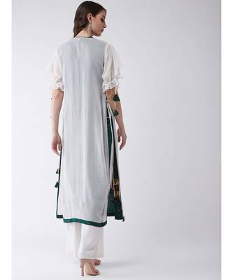 Green printed rayon kurtis 4